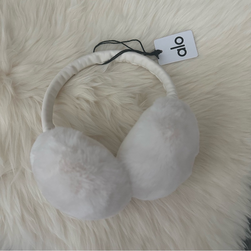ALO Yoga White Plush earmuffs